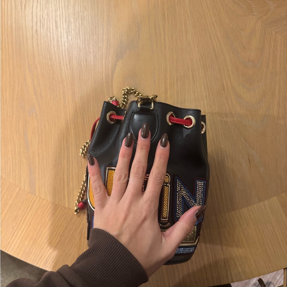 Christian Louboutin Black and Red Embroidered Mini Bag - Picture 5 of 8